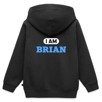 Brian Name Saying für stolze Brians - Kinder Premium Organic Zip Hoodie - Schwarz - Hinten - AI Model Kid Male (0cm)