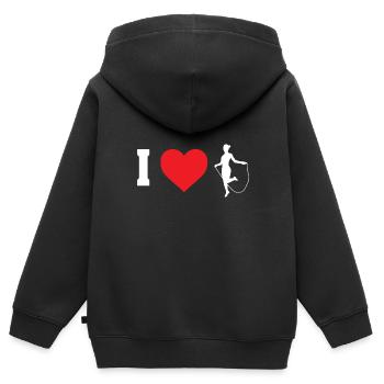 I Love Design für Frauen Rope Jumper - Kinder Premium Organic Zip Hoodie - Schwarz - Hinten - AI Model Kid Male (0cm)