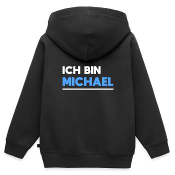Michael Name Spruch für stolze Michaels - Kinder Premium Organic Zip Hoodie - Schwarz - Hinten - AI Model Kid Male (0cm)