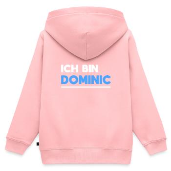 Dominic Name Spruch für stolze Dominics - Kinder Premium Organic Zip Hoodie - Rosa - Hinten - AI Model Kid Female (0cm)