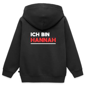 Hannah Name Spruch für stolze Hannahs - Kinder Premium Organic Zip Hoodie - Schwarz - Hinten - AI Model Kid Male (0cm)