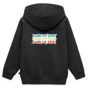 Ewan Ko Sayo Ausdrucksdesign für stolze Pinoys - Kinder Premium Organic Zip Hoodie - Schwarz - Hinten - AI Model Kid Male (0cm)