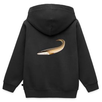 Aal - Kinder Premium Organic Zip Hoodie - Schwarz - Hinten - AI Model Kid Male (0cm)