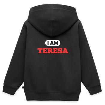 Teresa Name Spruch für stolze Teresas - Kinder Premium Organic Zip Hoodie - Schwarz - Hinten - AI Model Kid Male (0cm)