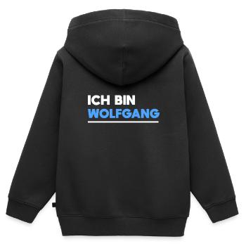 Wolfgang Name Spruch für stolze Wolfgangs - Kinder Premium Organic Zip Hoodie - Schwarz - Hinten - AI Model Kid Male (0cm)