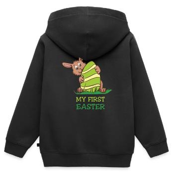 My first Easter - Kids Premium Organic Zip-up Hoodie - black - Back - AI Model Kid Male (0cm)