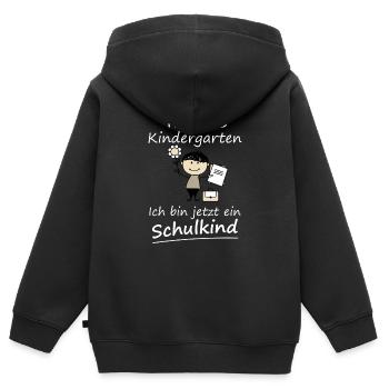 Kindergarten Schulkind Einschulung Shirt Geschenk - Kinder Premium Organic Zip Hoodie - Schwarz - Hinten - AI Model Kid Male (0cm)