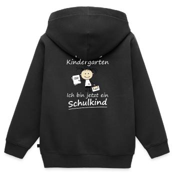 Kindergarten Schulkind Einschulung Shirt Geschenk - Kinder Premium Organic Zip Hoodie - Schwarz - Hinten - AI Model Kid Male (0cm)