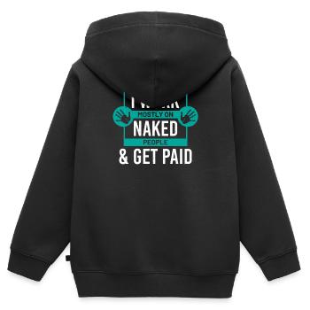 Physiothérapeute Massage Masseur Physio Massage - Sweat Premium à capuche zippé enfant bio - noir - Dos - AI Model Kid Male (0cm)