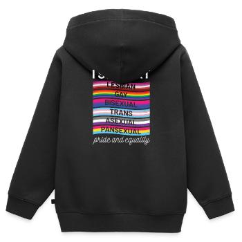 lgbt - Kinder Premium Organic Zip Hoodie - Schwarz - Hinten - AI Model Kid Male (0cm)