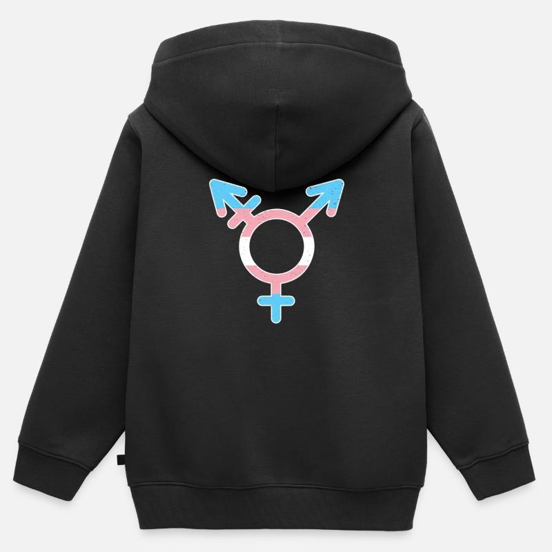 lgbt - Sweat Premium à capuche zippé enfant bio - noir