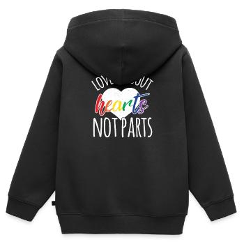 lgBT - Kinder Premium Organic Zip Hoodie - Schwarz - Hinten - AI Model Kid Male (0cm)