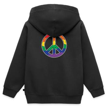 lgBT - Kinder Premium Organic Zip Hoodie - Schwarz - Hinten - AI Model Kid Male (0cm)