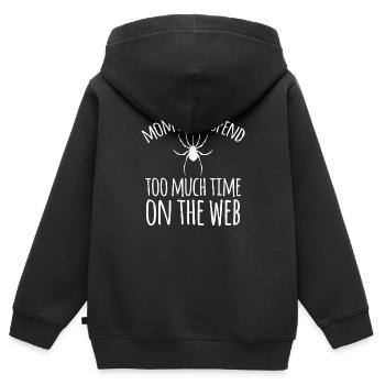 Araignée - Sweat Premium à capuche zippé enfant bio - noir - Dos - AI Model Kid Male (0cm)