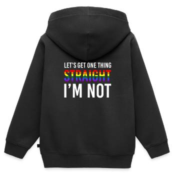 lgBT - Kinder Premium Organic Zip Hoodie - Schwarz - Hinten - AI Model Kid Male (0cm)