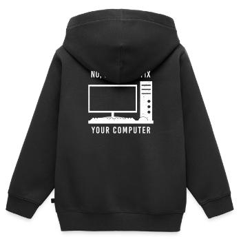 nerd - Kinder Premium Organic Zip Hoodie - Schwarz - Hinten - AI Model Kid Male (0cm)