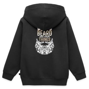 bart - Kinder Premium Organic Zip Hoodie - Schwarz - Hinten - AI Model Kid Male (0cm)