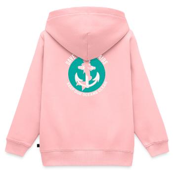 Save The Mermaids Keep Our Oceans Clean - Kinder Premium Organic Zip Hoodie - Rosa - Hinten - AI Model Kid Female (0cm)