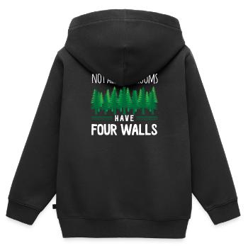 Not All Classrooms Have Four Walls Classroom - Kids Premium Organic Zip-up Hoodie - black - Back - AI Model Kid Male (0cm)