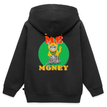 Katze Geld Winkekatze Winken Neujahr Asisatisch - Kinder Premium Organic Zip Hoodie - Schwarz - Hinten - AI Model Kid Male (0cm)
