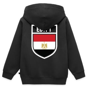 Egypte - Drapeau national dans les armoiries - Sweat Premium à capuche zippé enfant bio - noir - Dos - AI Model Kid Male (0cm)