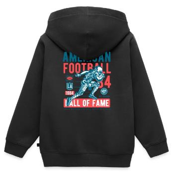 American Football Ballsport College Touchdown USA - Kinder Premium Organic Zip Hoodie - Schwarz - Hinten - AI Model Kid Male (0cm)