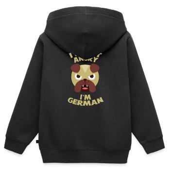 Im not angry, im german - Ich bin nicht verärgert. - Kinder Premium Organic Zip Hoodie - Schwarz - Hinten - AI Model Kid Male (0cm)