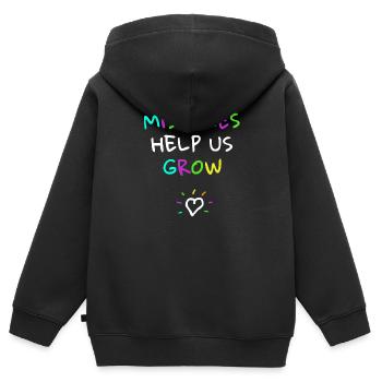 Children Pupils Youth Mistakes Help Motivation - Kids Premium Organic Zip-up Hoodie - black - Back - AI Model Kid Male (0cm)