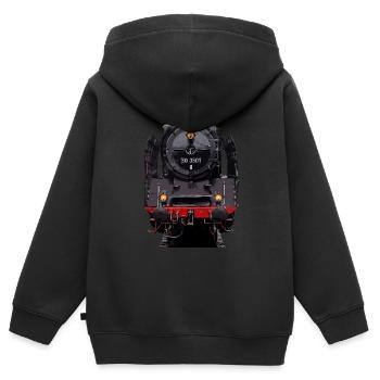 Dampflok 50 3501 - Kinder Premium Organic Zip Hoodie - Schwarz - Hinten - AI Model Kid Male (0cm)