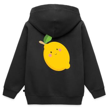 lemon - Kids Premium Organic Zip-up Hoodie - black - Back - AI Model Kid Male (0cm)