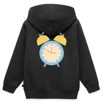 Réveil - Sweat Premium à capuche zippé enfant bio - noir - Dos - AI Model Kid Male (0cm)