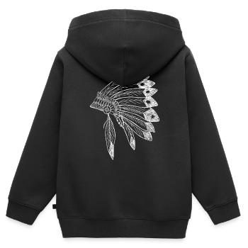 Indiens - Sweat Premium à capuche zippé enfant bio - noir - Dos - AI Model Kid Male (0cm)