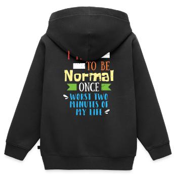 Funny quote - Kids Premium Organic Zip-up Hoodie - black - Back - AI Model Kid Male (0cm)