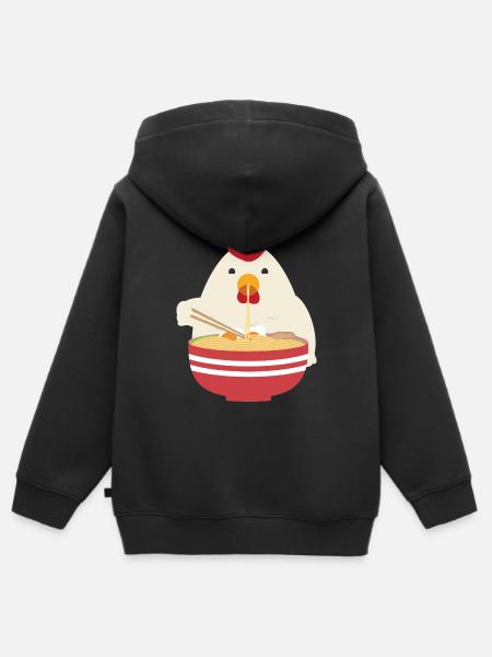 Ramen Huhn Hühnchen - Kinder Premium Organic Zip Hoodie - Schwarz