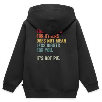 Gleichberechtigung - Kinder Premium Organic Zip Hoodie - Schwarz - Hinten - AI Model Kid Male (0cm)