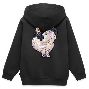 Brahma Chicken Type Farmer Farmer Chicken Rooster - Kids Premium Organic Zip-up Hoodie - black - Back - AI Model Kid Male (0cm)