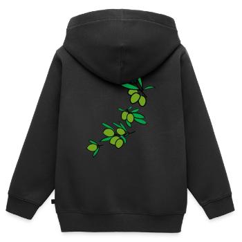 Frische grüne Oliven 2 - Kinder Premium Organic Zip Hoodie - Schwarz - Hinten - AI Model Kid Male (0cm)