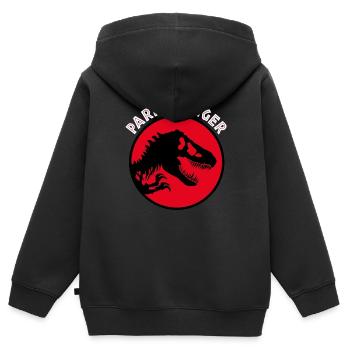 Jurassic Park Park Ranger - Kids Premium Organic Zip-up Hoodie - black - Back - AI Model Kid Male (0cm)