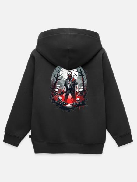 Zombie Skelett - Kinder Premium Organic Zip Hoodie - Schwarz