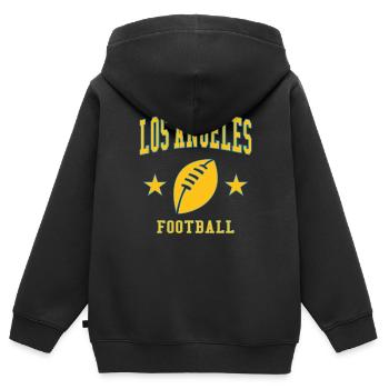 Los Angeles Football - Kinder Premium Organic Zip Hoodie - Schwarz - Hinten - AI Model Kid Male (0cm)