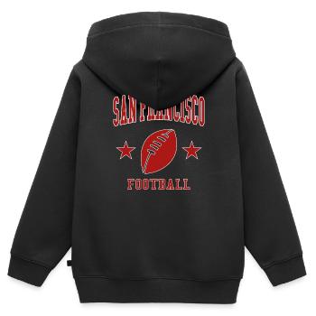 San Francisco Football - Kinder Premium Organic Zip Hoodie - Schwarz - Hinten - AI Model Kid Male (0cm)