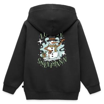 Lüttje Sneeimann Plattdeutsch - Kinder Premium Organic Zip Hoodie - Schwarz - Hinten - AI Model Kid Male (0cm)