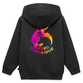 6TH BIRTHDAY UNICORN 6 AND FABULOUS - Kids Premium Organic Zip-up Hoodie - black - Back - AI Model Kid Male (0cm)