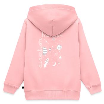 Moutons cosmonautes - Direction les étoiles - Sweat Premium à capuche zippé enfant bio - rose - Dos - AI Model Kid Female (0cm)