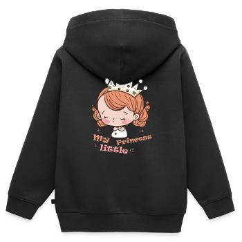 my Little Princess - Kinder Premium Organic Zip Hoodie - Schwarz - Hinten - AI Model Kid Male (0cm)