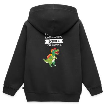 Tschüss Kindergarten, Hallo Schule. Einschulung - Kinder Premium Organic Zip Hoodie - Schwarz - Hinten - AI Model Kid Male (0cm)