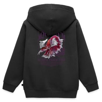 Betta Kampffisch - Kinder Premium Organic Zip Hoodie - Schwarz - Hinten - AI Model Kid Male (0cm)