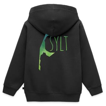 sylt - Sweat Premium à capuche zippé enfant bio - noir - Dos - AI Model Kid Male (0cm)