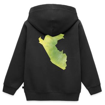 Peru - Kinder Premium Organic Zip Hoodie - Schwarz - Hinten - AI Model Kid Male (0cm)