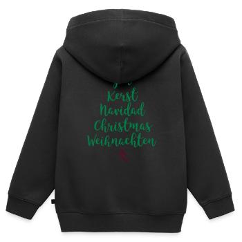 Weihnachtsbaum - Kinder Premium Organic Zip Hoodie - Schwarz - Hinten - AI Model Kid Male (0cm)